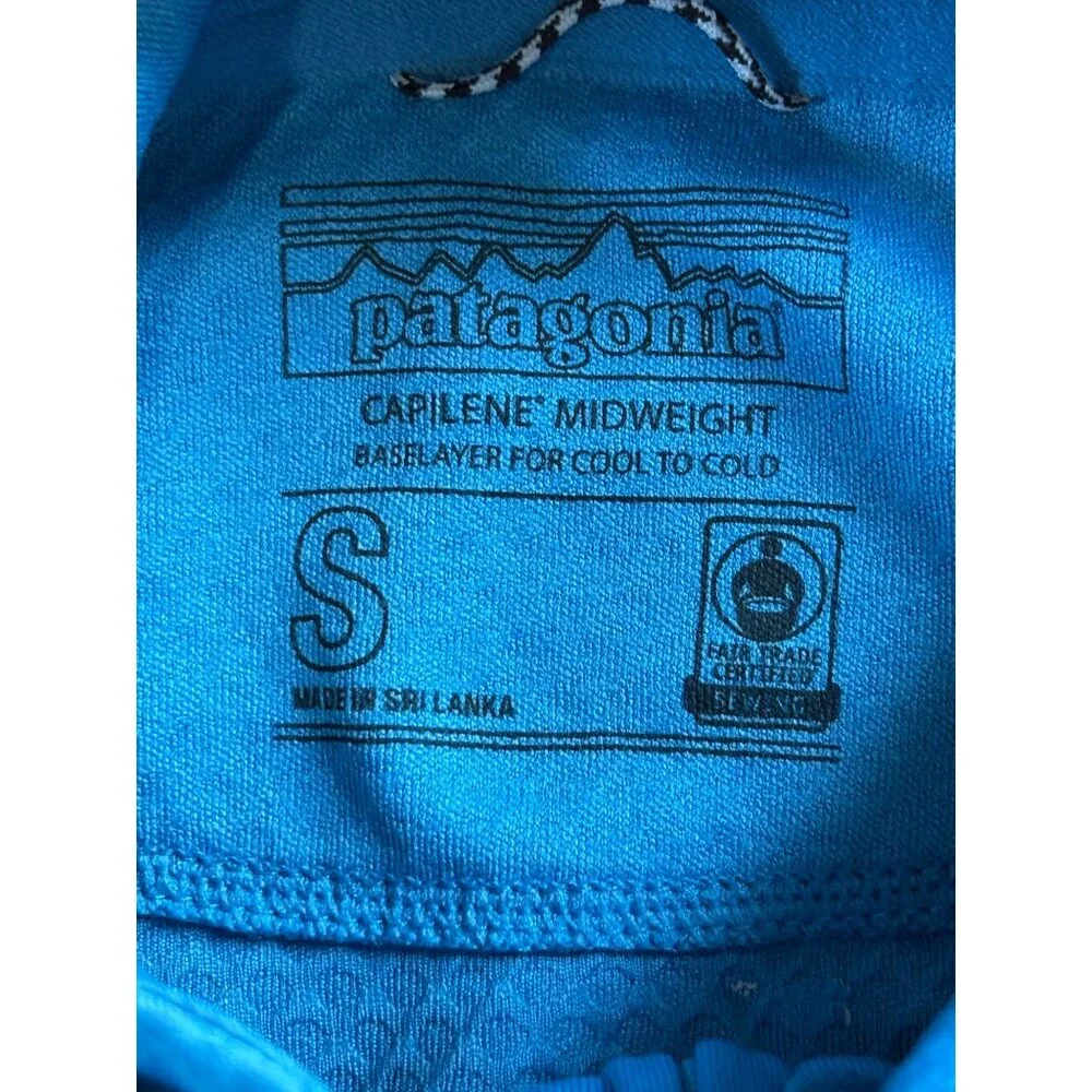 PATAGONIA CAPILENE MIDWEIGHT ZIP NECK LONG SLEEVE SPORT TOP BLUE MENS SMALL - Picture 7 of 8